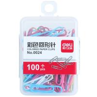 得力（deli） 0024 回形针 29mm  (单位：盒） 彩色