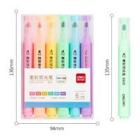 得力（deli） 彩色荧光笔 柔彩三角杆 S605 6色 (单位:盒) 彩色