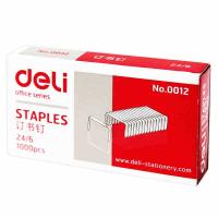 得力（deli） 0012 订书钉 24/6 银色 1000pcs/盒，10盒/包   (单位:包)