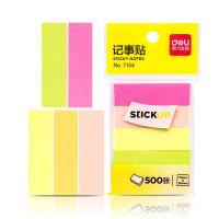 得力（deli） 7154 荧光纸质便利贴 50*15mm*5  (单位：本） 混色