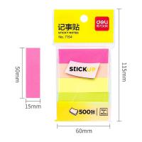 得力（deli） 7154 荧光纸质便利贴 50*15mm*5  (单位：本） 混色