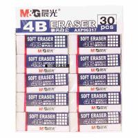 晨光（M&G） AXP96317 4B事务办公橡皮 65*24*12mm  30块/盒  （单位：盒） 白色