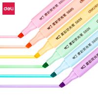 得力（deli）S605柔彩三角杆荧光笔6色（单位：盒）混