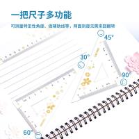 得力（deli） 套尺 樱花系列 79540 190x88(mm) (单位:套) 15cm直尺、30°直角三角尺、45°直角三角尺、量角器 颜色随机