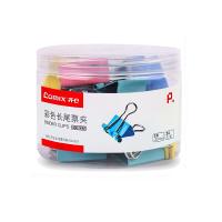 齐心（COMIX） B3633 长尾票夹 3#32mm 24只/筒(单位：筒) 混色