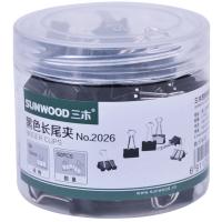 三木（SUNWOOD） 2026 6#长尾夹 15mm 60只/筒(单位：筒) 黑色