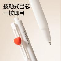 纽赛（NUSIGN） NS888-1 速干按动中性笔 双球珠ST头 0.5mm 2支/盒(单位：盒) 笔芯黑色 笔杆白色