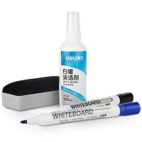 得力（deli） 7839 白板擦写组合 145ｘ210mm 1瓶100ml清洁剂+2支白板笔+1个白板擦  (单位：卡 )蓝