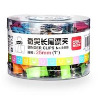 得力（deli） 8486 微笑长尾票夹 25MM 48/筒 彩色 (单位:筒)