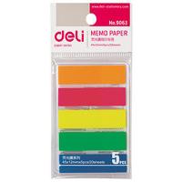 得力（deli） 9063 5色荧光指示标签 44*12mm/20张5pcs  100张/袋   (单位:袋)