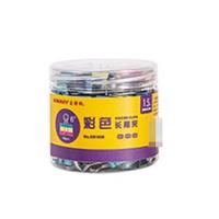 金得利 OS1006 彩色长尾夹 6# 15mm 60只/筒(单位：筒) 粉/绿/蓝/黄混色