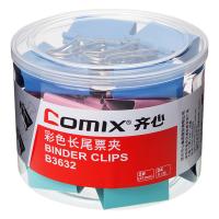 齐心（COMIX） B3632 长尾票夹 41mm 24只/筒 （单位：筒） 新老包装随机发货 混色