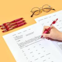 齐心（COMIX） GP108 0.5mm 速干子弹头按动中性笔/水笔/签字笔 12支/盒 红色（单位：盒）