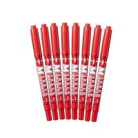 齐心（COMIX） MK833 小双头记号笔 0.5-1.5mm 12支/盒（单位：盒）红