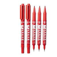 齐心（COMIX） MK833 小双头记号笔 0.5-1.5mm 12支/盒（单位：盒）红