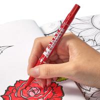 齐心（COMIX） MK833 小双头记号笔 0.5-1.5mm 12支/盒（单位：盒）红