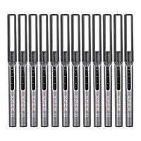 得力（deli） S657 直液式走珠笔 0.5mm 全针管 黑色 (单位:盒)