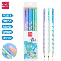 得力（deli）S959-HB 洞洞铅笔 12支装 175*7.2mm 三角笔杆 (单位：盒) 混色