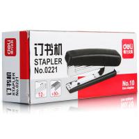 得力（deli）0221订书机  适配10#订书钉 107*24*43mm（单位：个）黑色