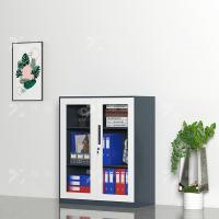 臻远 ZY-SY-36 窄边对开玻璃矮柜 900*400*1090mm（单位：台）灰白套色