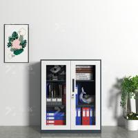 臻远 ZY-SY-36 窄边对开玻璃矮柜 900*400*1090mm（单位：台）灰白套色