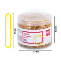 得力（deli） 3215 橡胶圈 橡皮筋 83*67mm 黄色（单位：桶）