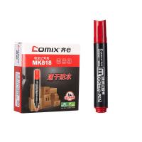 齐心（COMIX） MK818 物流专用圆头记号笔 2.0mm 12支/盒（单位：盒）红色  新老包装随机发货
