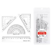 齐心（COMIX）B3259 学生波浪透明套尺 波浪直尺+三角尺*2+量角器 包装尺寸：205*90mm（单位:套）