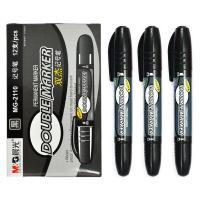 晨光（M&G） MG-2110 大双头记号笔 粗头3.0mm 细头0.8mm 12支/盒 (单位：盒) 黑色