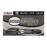 晨光（M&G） MG-2110 大双头记号笔 粗头3.0mm 细头0.8mm 12支/盒 (单位：盒) 黑色