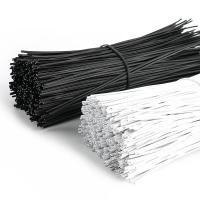 伊莱科（ELECALL） EZT001004扎丝黑色长电镀锌包塑铁丝线光缆扎带葡萄藤枝架绑扎丝扁形 0.55*20CM  1000根/包（单位：包）