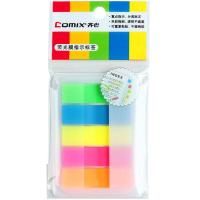 齐心（COMIX）D6017 荧光膜索引标签指示贴 44*12mm 20张*5色（单位:包） 新老包装随机发货