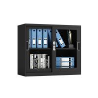 臻远 ZY5062256 钢制玻璃移门文件柜 90*40*76cm（单位：台）黑色