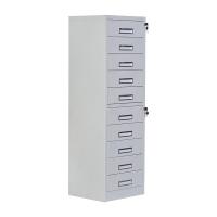 臻远 ZY5062227 钢制文件柜 竖十斗柜 44*39*136cm（单位：台）灰白色