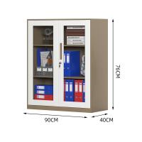 臻远 ZY5062278 钢制窄边玻璃门文件柜 90*40*76cm（单位：台）咖白