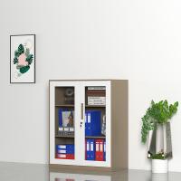 臻远 ZY5062278 钢制窄边玻璃门文件柜 90*40*76cm（单位：台）咖白