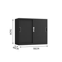 臻远 ZY5062252 钢制铁门移门文件柜 90*40*76cm（单位：台）黑色