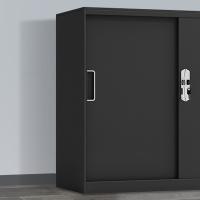 臻远 ZY5062252 钢制铁门移门文件柜 90*40*76cm（单位：台）黑色