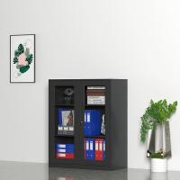 臻远 ZY5062280 钢制窄边玻璃门文件柜 90*40*76cm（单位：台）黑色