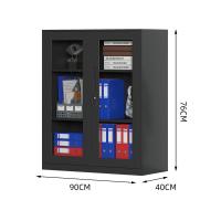 臻远 ZY5062280 钢制窄边玻璃门文件柜 90*40*76cm（单位：台）黑色