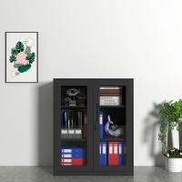 臻远 ZY5062280 钢制窄边玻璃门文件柜 90*40*76cm（单位：台）黑色