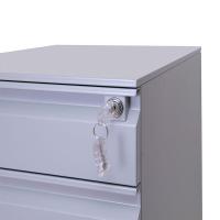 臻远 ZY5062216 钢制三抽矮柜 鹅颈款 39*50*60cm（单位：台）闪银灰色