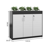 臻远 ZY5062241 铁皮文件柜 三门矮柜 120*30*80cm（单位：台）灰白套色