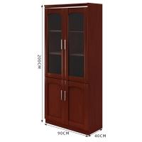 臻远 ZY5052378 文件柜油漆贴木皮资料柜书柜 90*40*200cm（单位：台）红棕色