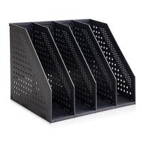得力（deli）78996 四联折叠文件框 330*255*243mm （单位：只）深灰