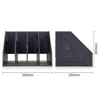 得力（deli）78996 四联折叠文件框 330*255*243mm （单位：只）深灰
