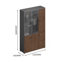 臻远 ZY-SY-178 文件柜 三门 木质文件柜储物柜 120*40*200cm（单位：台）胡桃色