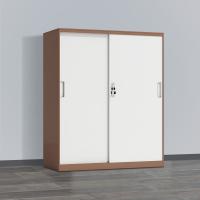 臻远 ZY5062266 钢制铁门移门文件柜 90*40*109cm 咖白 (单位:台)