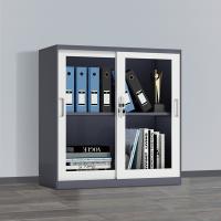 臻远 ZY5062263 钢制玻璃移门文件柜 90*40*92.5cm 灰白 (单位:台)