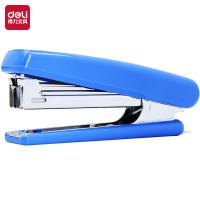 得力（deli）桌面办公订书机10# 23x107x40mm 耐用尾部自带起钉器 0221（单位：个）蓝色